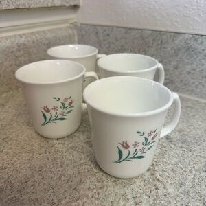 Corning Ware Corelle Mugs | Rosemarie Pattern Set of 4